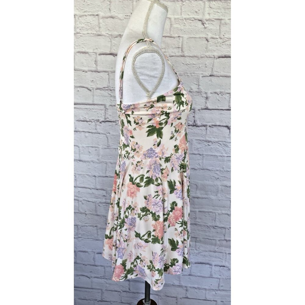 ZARA NWT Women's Floral Short Flare Dress Size Medium Adjustable - Picture 6 of 16